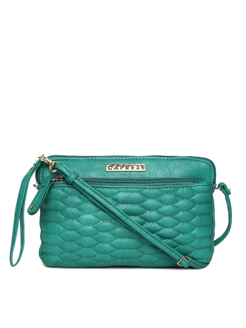 

Caprese Green Textured Sling Bag