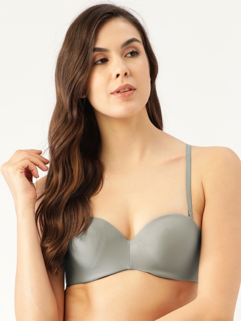 

PrettySecrets Grey Medium Coverage Convertible Balconette Bra B0016