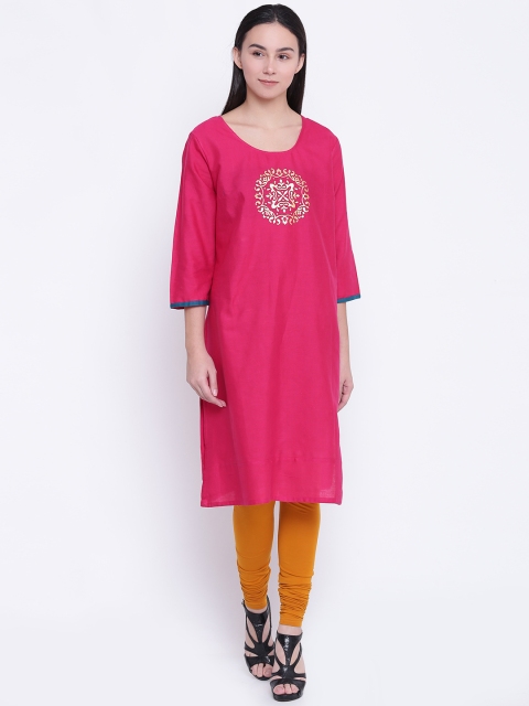 

RANGMANCH BY PANTALOONS Women Pink Solid Straight Kurta