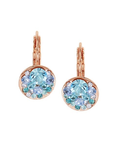 Peora Copper-Toned & Blue Circular Hoop Earrings