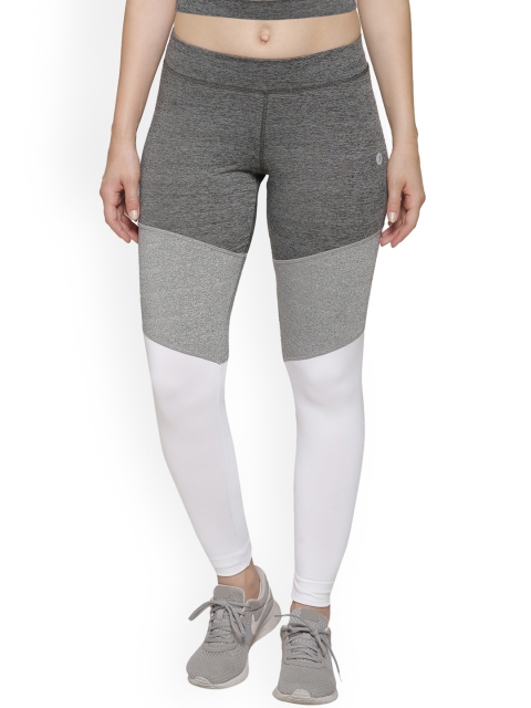 

Bukkum Women White & Grey Colourblocked Tights