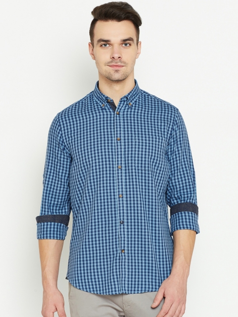 

Blackberrys Men Blue Slim Fit Checked Casual Shirt