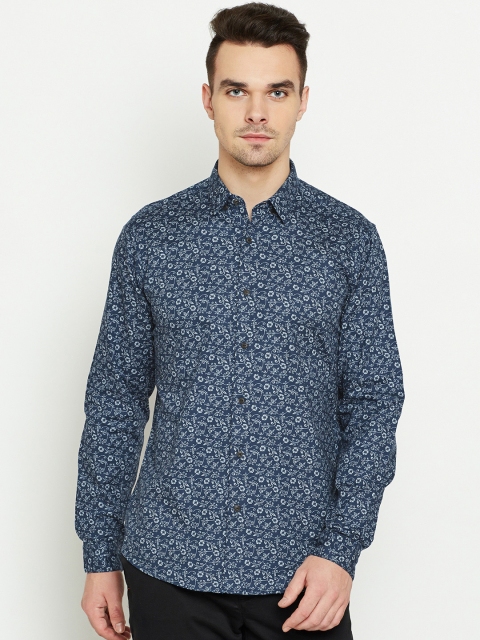 

Blackberrys Men Blue & Off-White Slim Fit Printed Casual Shirt