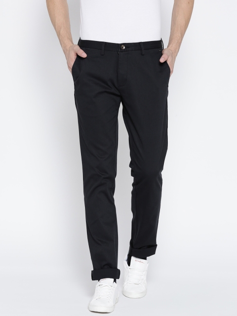

Blackberrys Men Navy Blue Regular Fit Solid Casual Trousers