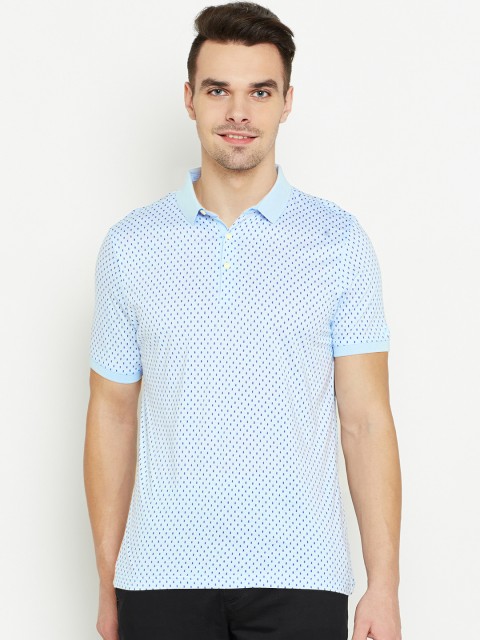 

Blackberrys Men Blue Printed Polo Collar T-shirt