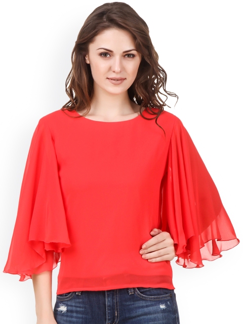 

Purple Feather Women Red Solid Top