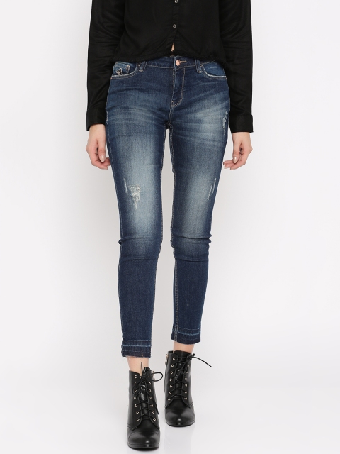 

Flying Machine Women Blue Skinny Fit Mid-Rise Mildly Distressed Stretchable Jeans