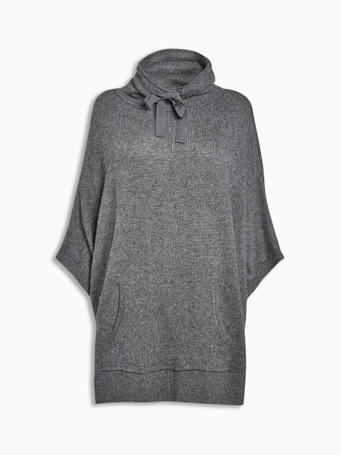 

next Women Charcoal Grey Solid Poncho