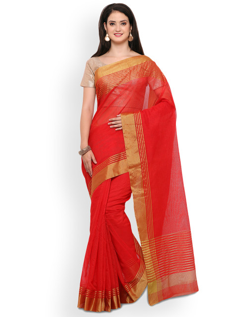 

Saree mall Red Solid Art Silk Saree