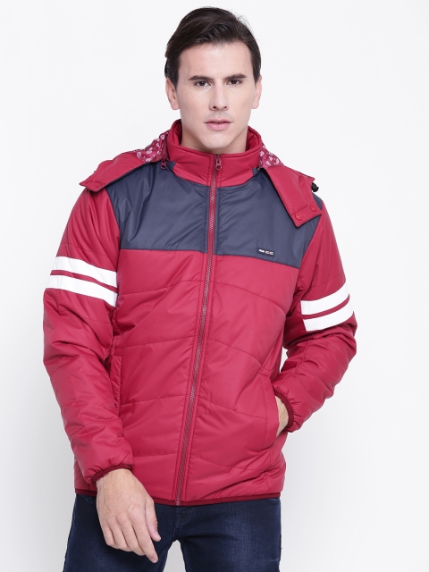 

Cloak & Decker by Monte Carlo Men Red & Navy Colourblocked Padded Jacket