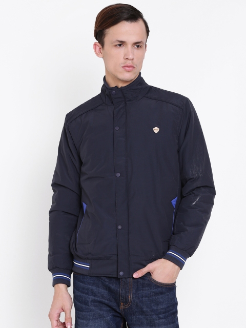 

Cloak & Decker by Monte Carlo Men Navy Blue Solid Bomber Jacket