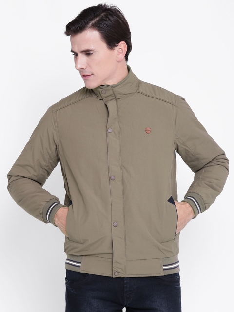 

Cloak & Decker by Monte Carlo Men Olive Green Solid Bomber Jacket