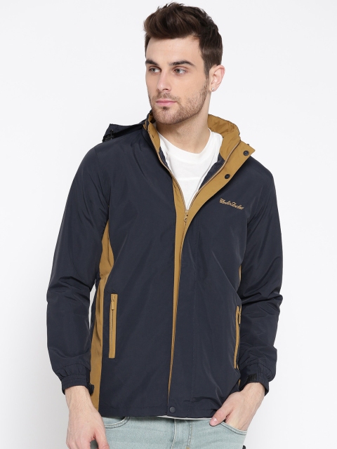 

Cloak & Decker by Monte Carlo Men Navy Blue Solid Hooded Windcheater Jacket