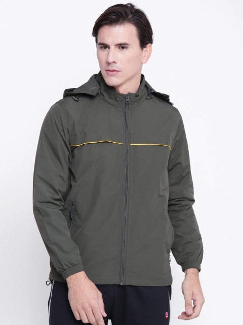 

Cloak & Decker by Monte Carlo Men Olive Green Solid Windcheater Sporty Jacket