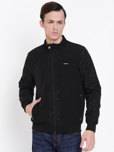 

Cloak & Decker by Monte Carlo Men Black Solid Bomber Jacket