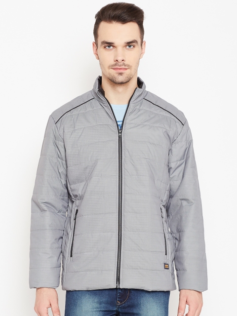 

Cloak & Decker by Monte Carlo Men Grey Pinstriped Padded Jacket