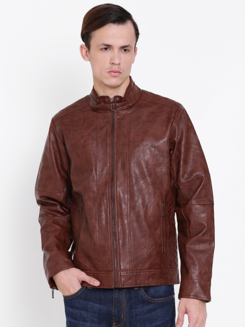 

Cloak & Decker by Monte Carlo Men Brown Solid Biker Jacket
