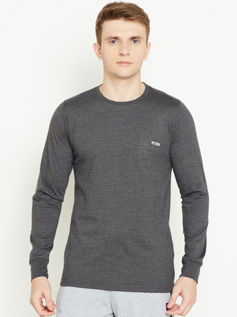 

Cloak & Decker by Monte Carlo Men Charcoal Grey Solid Round Neck T-shirt