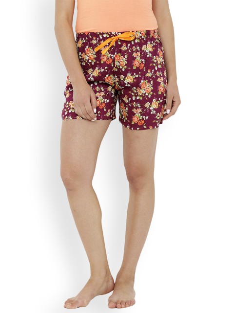 

Heart 2 Heart Maroon Printed Lounge Shorts LS112BLUSHM