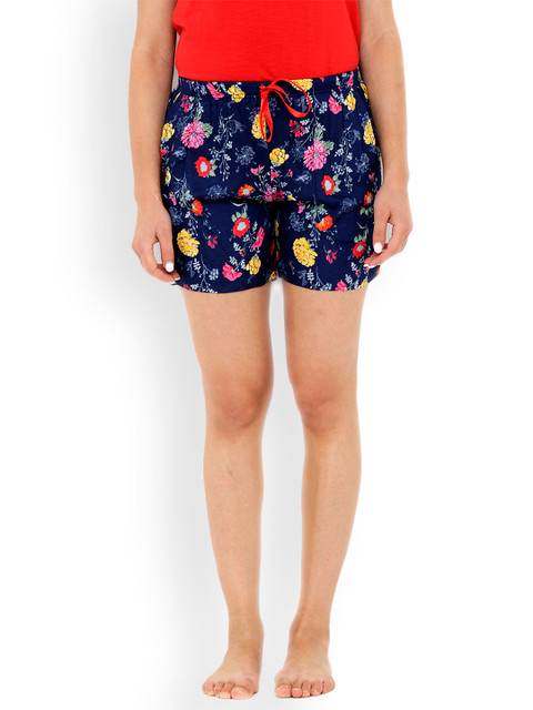

Heart 2 Heart Navy Blue Printed Lounge Shorts LS120PEONYN