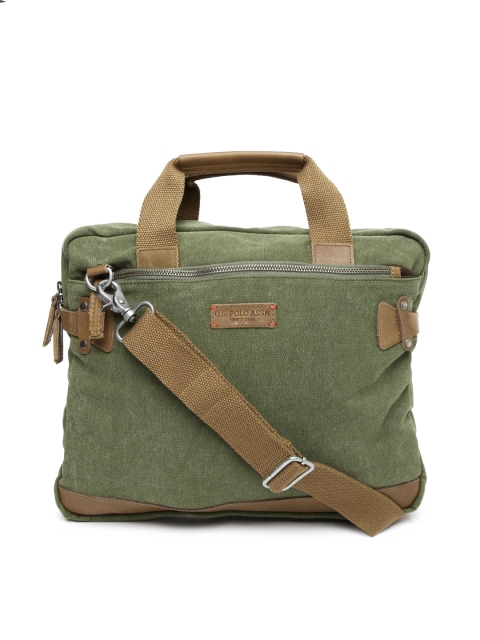 

U.S. Polo Assn. Unisex Olive Green Laptop Bag