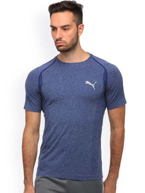 

Puma Men Blue Solid Round Neck T-shirt