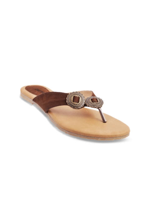 

Metro Women Brown Solid Synthetic Open-Toe Flats