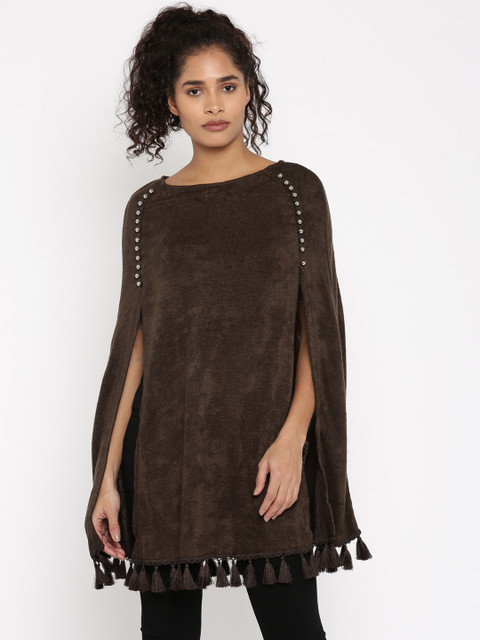 

Deal Jeans Women Brown Solid Cape Top