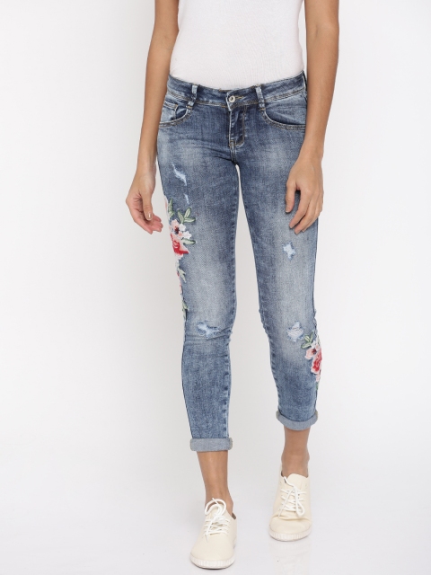 

Deal Jeans Women Blue Skinny Fit Mid-Rise Low Distress Stretchable Jeans
