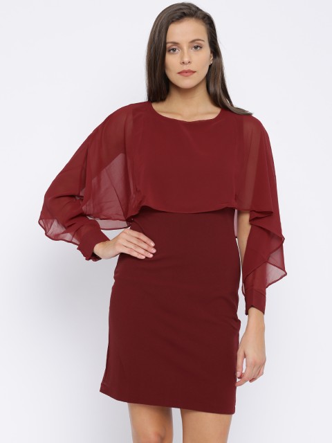

Deal Jeans Women Burgundy Solid Sheath Dress