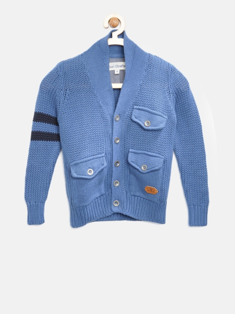 

Blue Giraffe Boys Blue Solid Cardigan