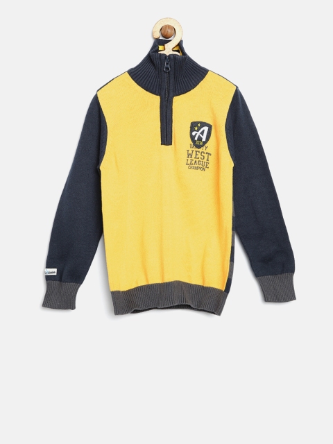 

Blue Giraffe Boys Yellow & Navy Blue Sweater