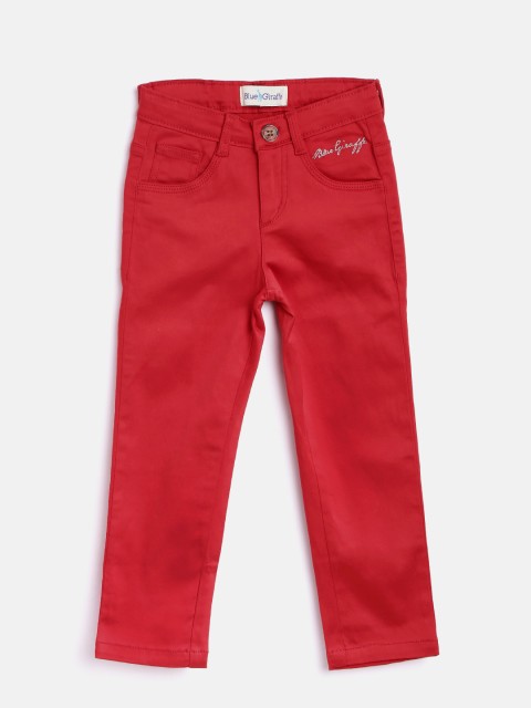 

Blue Giraffe Girls Red Solid Mid-Rise Clean Look Jeans