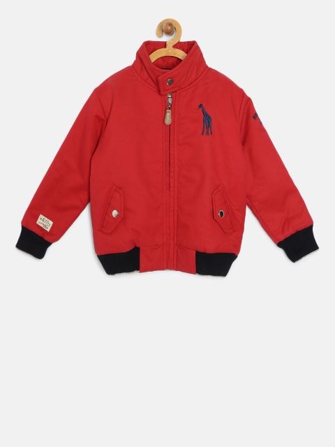 

Blue Giraffe Boys Red Solid Bomber Jacket