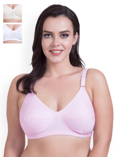 

Rajnie Pack of 3 Full-Coverage Bras RJ660-2PC-WH-BL, Pink