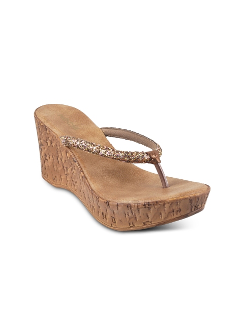 

Mochi Women Gold-Toned Solid Sandals