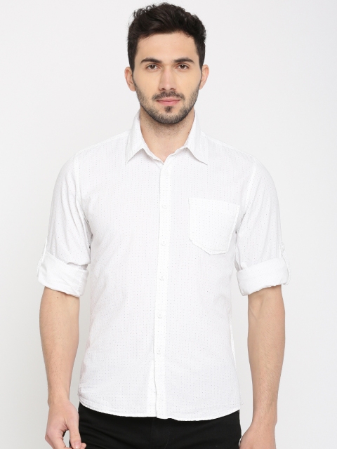 

HERE&NOW Men White Regular Fit Printed Casual Shirt