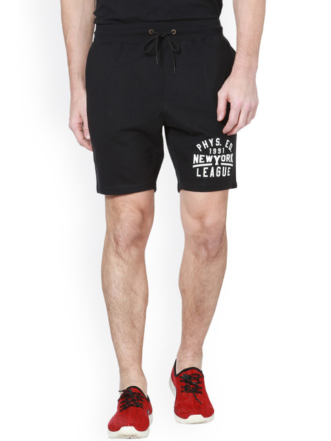 

People Men Black Solid Regular Fit Regular Shorts