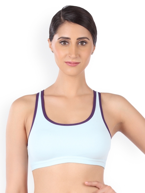 

Triumph Beginner Bra 66 Crop Top Wireless Non Padded Full Coverage and Medium Support Cotton Bra, Blue