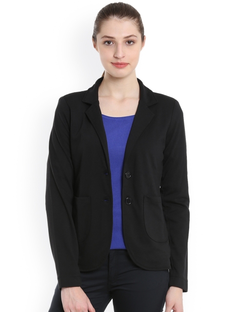 

United Colors of Benetton Women Black Solid Tailored Jacket