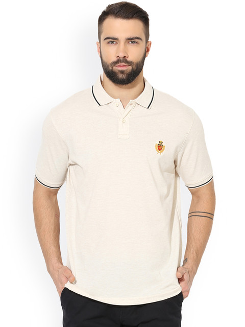 

Red Tape Men Beige Solid Polo Collar T-shirt
