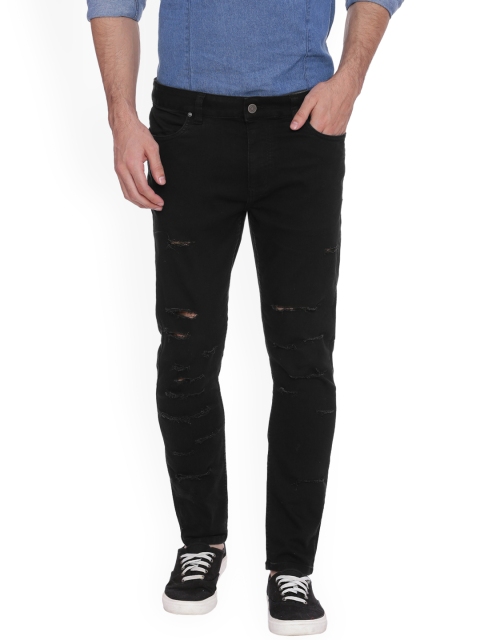 

Blue Saint Men Black Slim Fit Mid-Rise Mildly Distressed Jeans