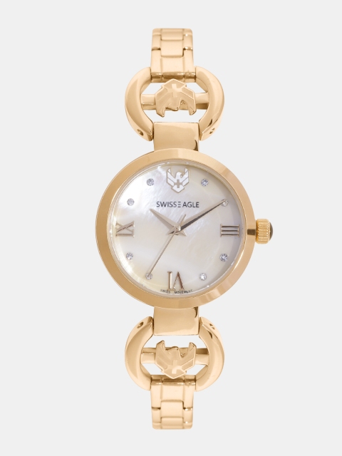 

Swiss Eagle Women Cream-Coloured Analogue Watch SE-9115-44