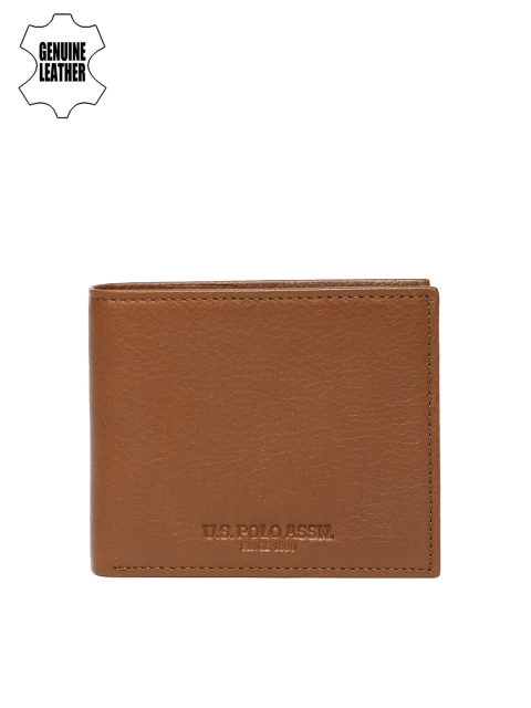 

U.S. Polo Assn. Men Brown Genuine Leather Two Fold Wallet