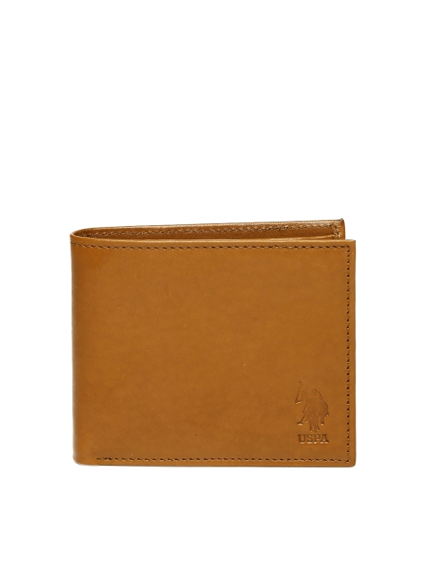 

U.S. Polo Assn. Men Tan Solid Two Fold Wallet