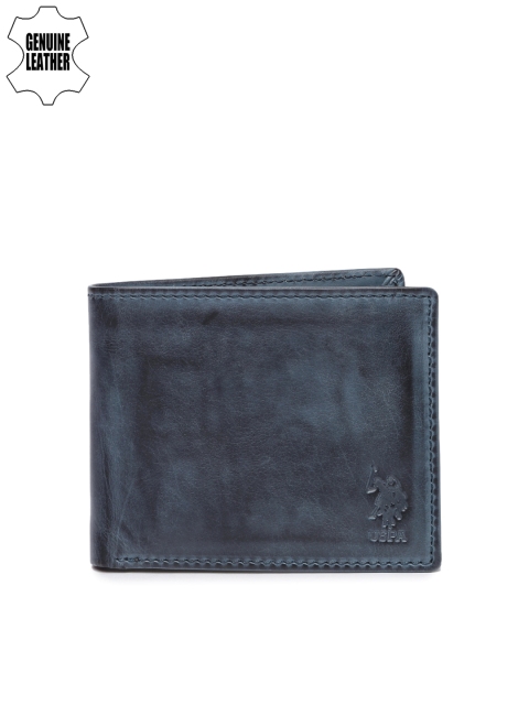 

U.S. Polo Assn. Men Navy Blue Solid Two Fold Wallet