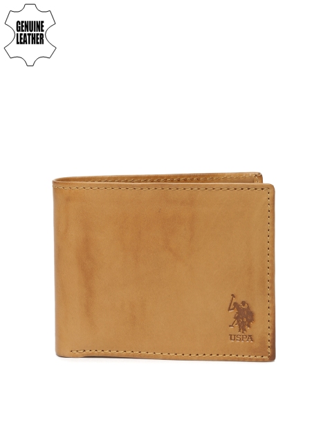 

U.S. Polo Assn. Men Tan Solid Two Fold Wallet