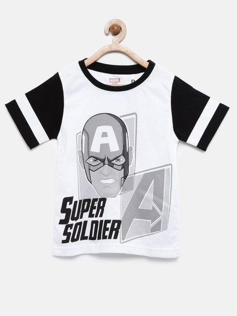 

YK Marvel Boys White Printed T-shirt