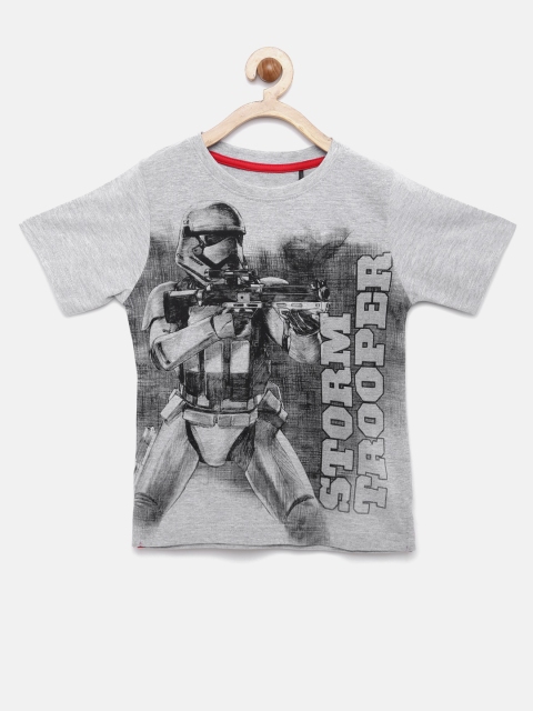 

YK Star Wars Boys Grey Printed Round Neck T-shirt