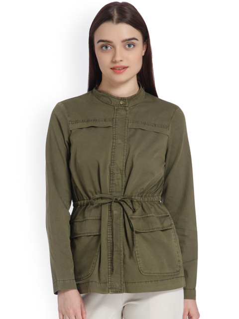 

Vero Moda Women Olive Green Solid Tailored Jacket